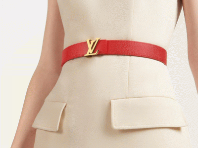Thắt lưng LV nữ màu đỏ like auth bản 30mm ở King Store
